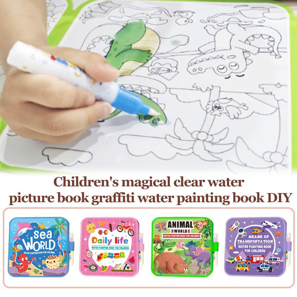 Reusable Water Magic Coloring Book - Magic Water Drawing Book DIY Doodle