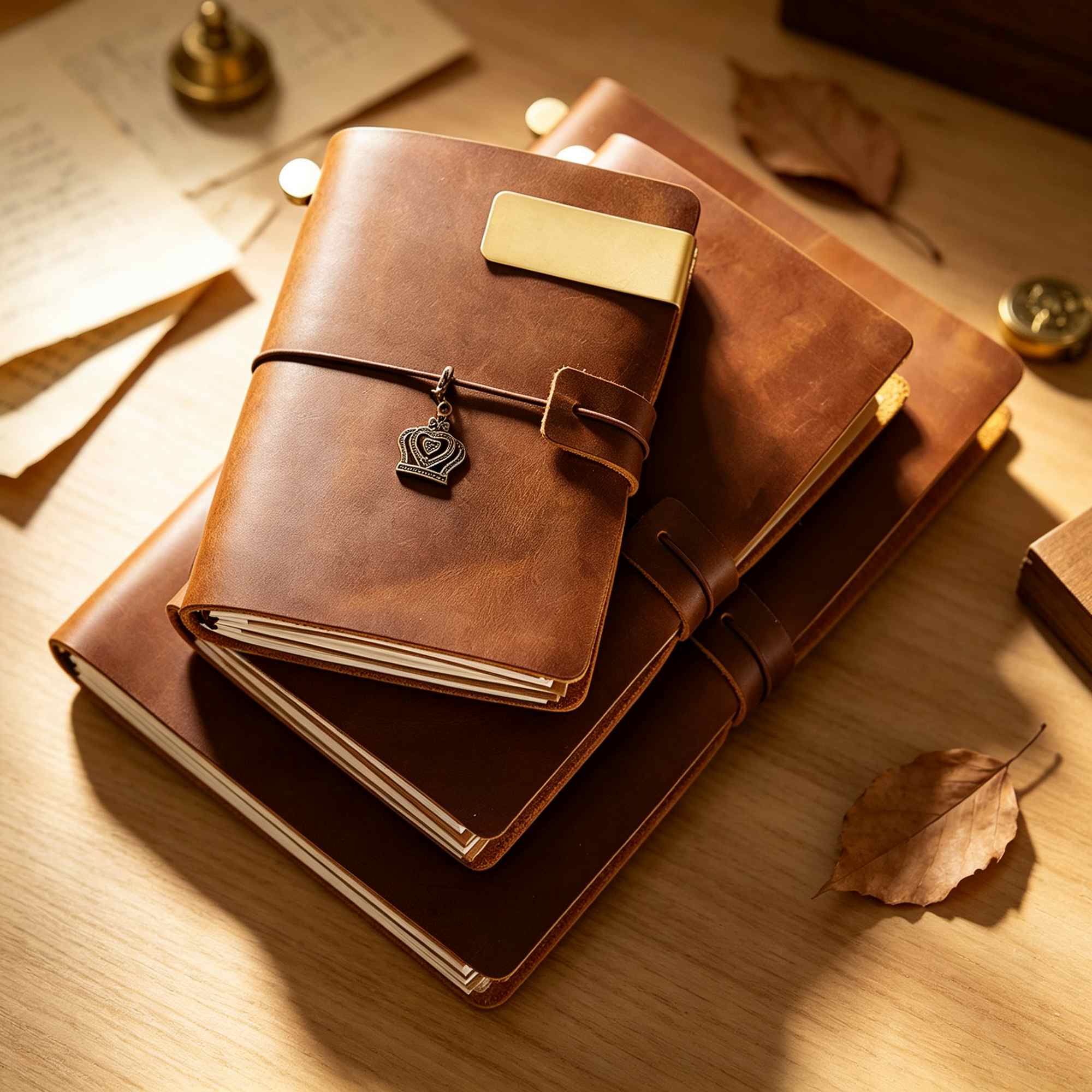Vintage Leather Journal Notebook - Crazy Horse Leather Travel Journal Refillable