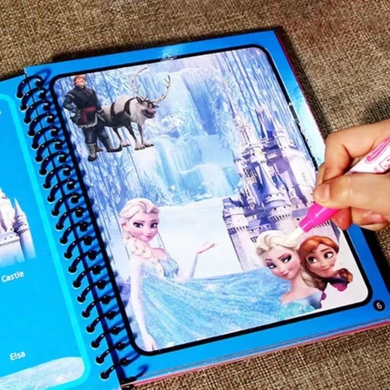 Cartoon Water Painting Drawing - Reusable Water Magic Coloring Book 评论和价格