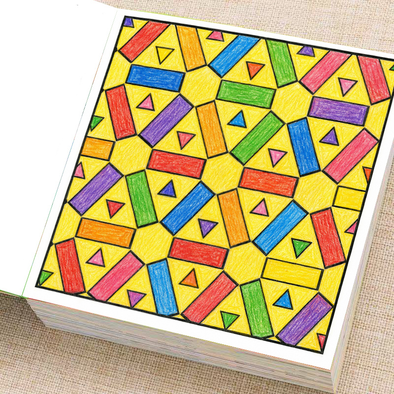 28 Pages Geometric Patterns Co - Adult Coloring Book Stress Relief 评论和价格