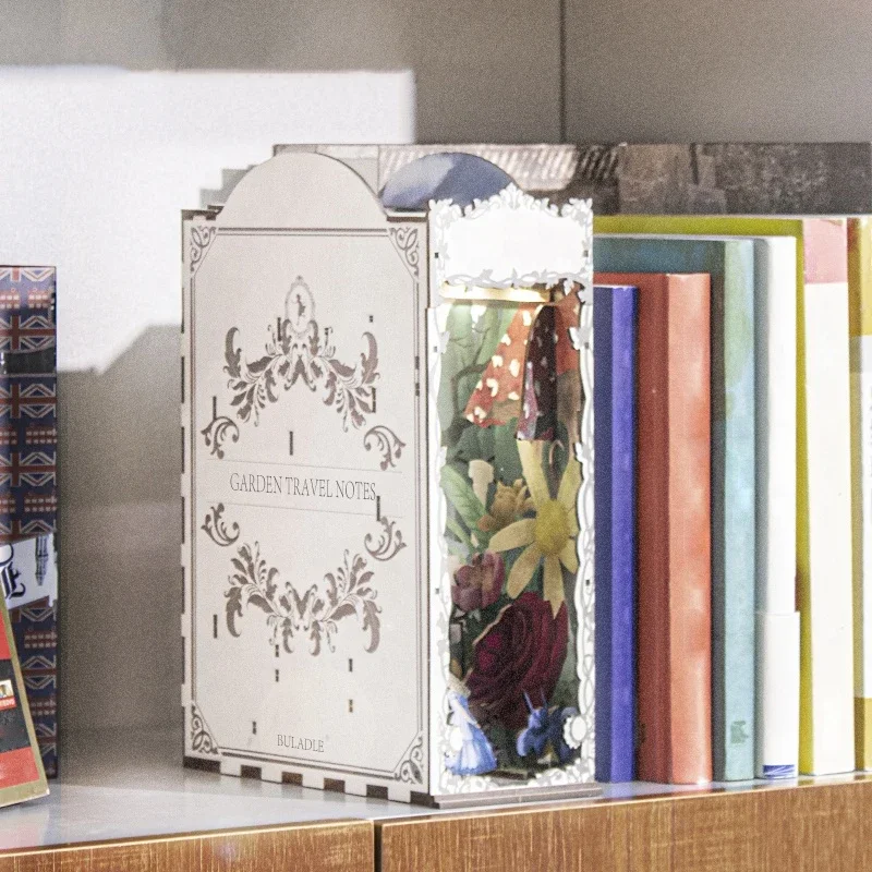 Garden Travelogue Bookends Boo - Diy Wooden Book Nook Kit Shelf Insert 评论和价格