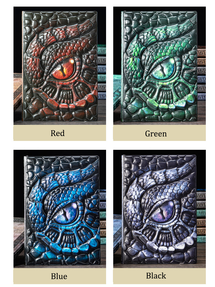 A5 3D Embossed Dragon Eye Note - Vintage Leather Journal Notebook 评论和价格
