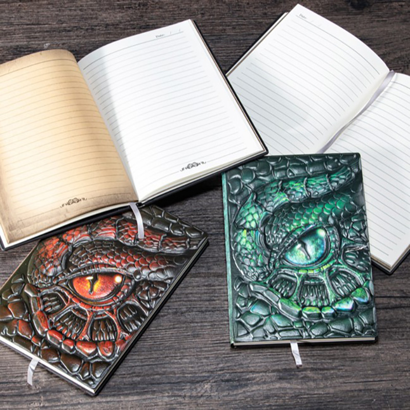 A5 3D Embossed Dragon Eye Note - Vintage Leather Journal Notebook 评论和价格