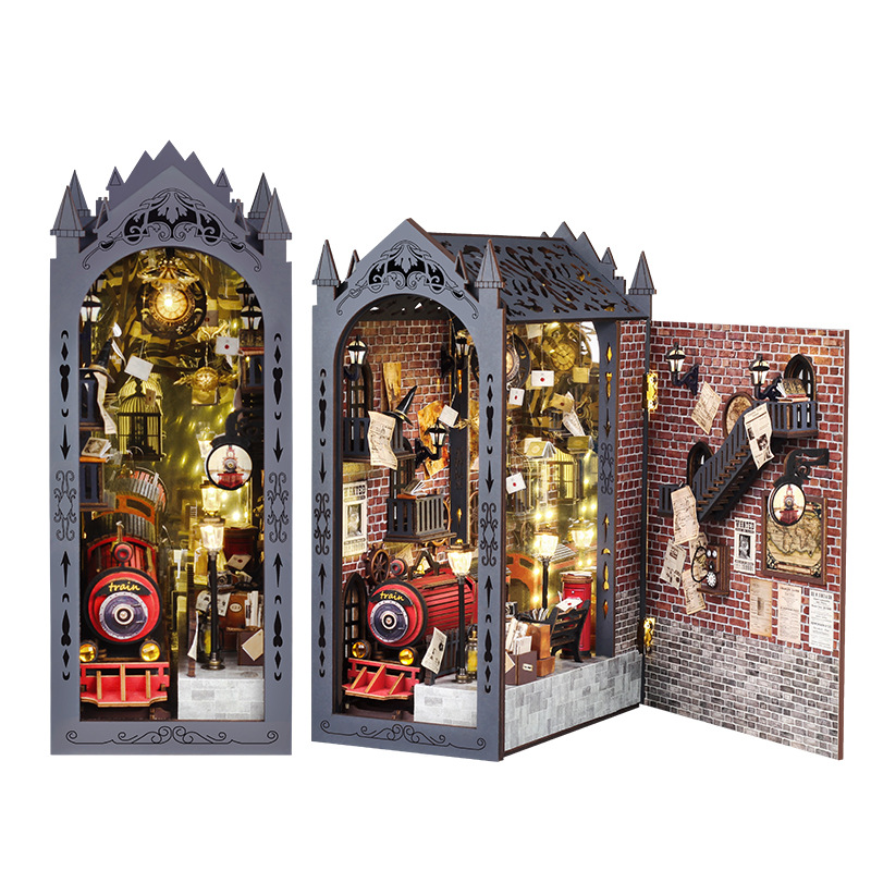 DIY Wooden Magic Christams Boo - Diy Wooden Book Nook Kit Shelf Insert 评论和价格